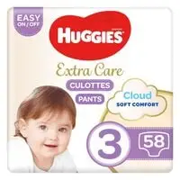 Huggies, Extra Care Culottes, Size 3, 6 - 11 kg, Jumbo Pack, 58 Diaper Pants