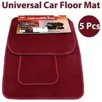 Generic 5 Pcs AGC Non-Slip Car Floor Mat Set Foot Mat Maroon Colour Washable Material