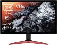 Acer KG241QSbiip LED Full HD Gaming Monitor With Refresh Rate 165Hz Response Time 0.5ms AMD Free Sync - Black