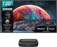 Hisense Laser TV, 120 Inches, 4K UHD, 120L9G-CINE120A, Triple-Laser UST Ultra Short Throw Projector, ALR Screen, 3000 Lumens, Android, HDR10, 40W Dolby Atmos