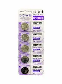 Maxell 5-Piece Lithium Battery Cr2032