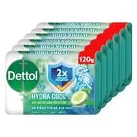 Dettol Fresh Anti-Bacterial Bathing Soap Bar, Hydra Cool 120g x4 +2 Free