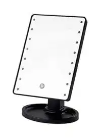 Generic 16 LED Square Multi-Function Makeup Mirror -Black