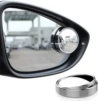 Generic 2Pcs Car Rear View Small Round Mirror Large Vision Reverse Assist Blind Spot Mirror HD Convex Mirror Parking Rimless Mirrors