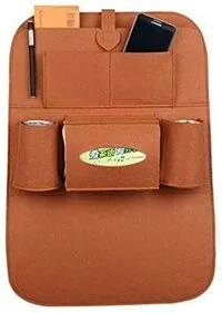 Generic Brown Car Seat Storage Bag Hanging Bags Car Seat Back Organizer Multi Pocket Travel Storage Bag Baby Kids