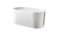 Cable management box with lid, white