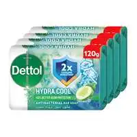 Dettol Hydra Cool Anti-Bacterial Soap Bar, Cucumber Fragrance 120g x4