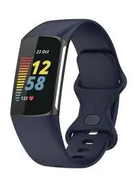 Fitme Classic Silicone Band For Fitbit Charge 5, Navy Blue