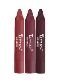 Teayason 3-Piece Matte Lipstick Set, Multicolour