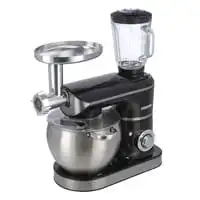 Geepas Multi-Function Kitchen Machine, 6 Speed & Pulse, GSM43045, 8.5L Stainless Steel Bowl With Lid, 1.5L Glass Blender Jar, Meat Grinder, Kitchen Electric Mixer With Dough Hook, Whisk, Beater