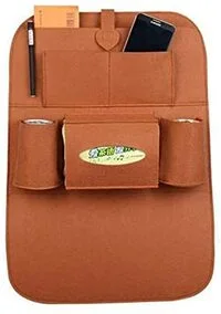 Generic Pu Leather Car Seat Organizer Holder Multi Function Pockets Travel Storage Hanging Bag Diaper Bag Baby Kid Car Seat Hanging Bag Brown