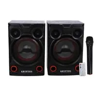 Krypton 2.0 Professional Speaker With Remote & Microphone, Knms5195, 8" Woofer With Colourful Light, With USB/Bluetooth Connect/FM Radio/SD/Aux Input, 40000W Pmpo