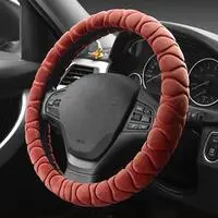 Generic Car Steering Wheel Cover Cloth, Medium, Maroon