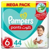 Pampers Aloe Vera Pants Diapers, Size 6, 16-21kg, Jumbo Pack, 44 Diapers 