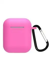 Generic Protective Silicone Airpods Case With Carabiner, Pink