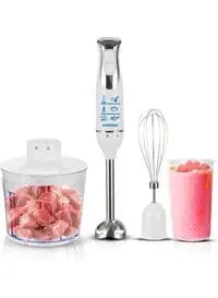4-In-1 Countertop Hand Blender Set With Chopper/Calibrated Beaker And Whisk 700 ml 600 W SHB-187JCW White