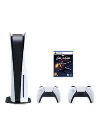 وحدة تحكم Sony PlayStation 5 (إصدار القرص) مع وحدة تحكم إضافية و Spider-Man: Miles Morales
