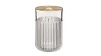 Vase with metal insert, clear glass/gold-colour21 cm