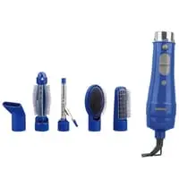 Geepas GH715 6-In-1 Hair Styler 750W - 2 Speed Settings, Overheat Protection, 360 Swivel Cord & Cool Function - Multi-Functional Salon Hair Styler