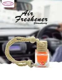FRESH STRAWBERRY Car Air Freshener Perfume Hanging Air Freshener, Long-Lasting Scent 30ml, Stylish Glass Bottle With Rope