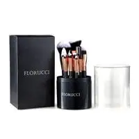 Florucci 10-Piece Professional Makeup Brush Set With Storage Case, Black