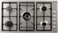 General Supreme Surface Gas Built-In, 90Cm, 5 Burners Gas, Cast Iron, Full Safety, Italian (Installation Not Included)
