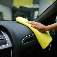 Generic Trendy Coral Fleece Kitchen Cleaning Cloth, Super Absorbent Dust Rag, Car Cleaning Towel Yellow 1 Pcs