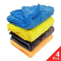 Generic AGC Wash & Dry Microfiber Car Wash Cloth Single Side - Small Size 4 Color Blue /Yellow /Dark Grey /Orange Color 4 Set