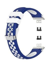 سوار بديل من Fitme لساعة Huawei Watch Fit، أزرق/أبيض