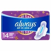 Always All in one Ultra Thin Large Sanitary Pads with wings 14 Count