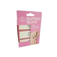 jellys Buffing Block 3 Piece Nail Shine Pink/White