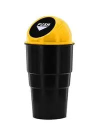 Generic 1 Pcs Car Mini Garbage Trash Can Dust Bin Holder - Yellow / Balck