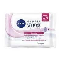 NIVEA Face Wipes, Gentle Cleansing 3-in-1, Dry & Sensitive Skin, 25 Wipes