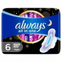 Always All in one Ultra Thin Night Sanitary Pads with wings 6 Pads