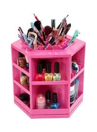Generic صندوق عرض لتخزين مستحضرات التجميل باللون الوردي