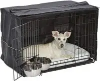 Midwest Homes For Pets Icrate Dog Crate Starter Kit, 30-Inch Dog Crate Kit Ideal For Medium Dog Breeds Weighing 26-40 Pounds, Includes Dog Crate, Pet Bed, 2 Dog Bowls & Dog Crate Cover