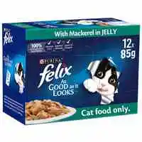 Purina Felix Adult Cat With Mackerel In Jelly 85g Pack of 12
