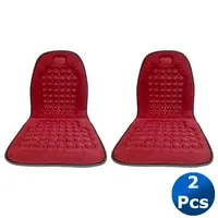 Generic وسادة مقعد اسفنجية للسيارة وسادة مقعد مغناطيسية غطاء مقعد سيارة مغناطيسي مدلك احمر 2 قطعة