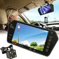 Generic 7" Car AV Mp5 Media Player Bluetooth Rear View Mirror Monitor - Black