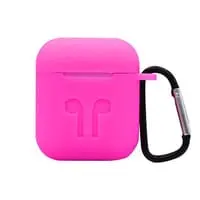 Generic Protective Silicone Airpods Case Shock Proof With Carabiner, Pink
