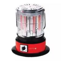 Dots electric heater circular design, 2000W , 3 heat settings, 6 quartz tube, 360 degree heating, NI-301, Red