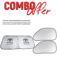 Combo Offer- Buy Sunshade Oval Shape Front Sunshade Shield Solar Protection & TOYOTA Car Windshield Sunshade, Car Sun Shade UV Rays and Heat Protector