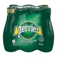 Perrier Natural Sparkling Mineral Water Glass Bottle 200ml x6