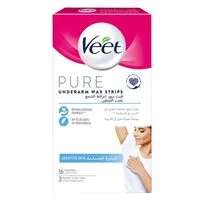 Veet Pure Underarm Sensitive Skin Wax Strips 16 Pieces