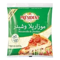 President Shredded Mozzarella And Cheddar Cheese 450g