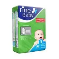 Fine Baby Diapers, DoubleLock Technology , Size 3, Medium 4&ndash