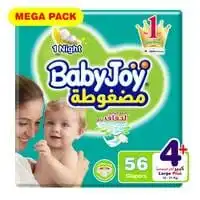 Babyjoy mega pack size 4+ large plus x 56 diapers