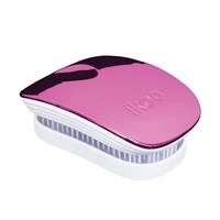 iKoo Detangling Pocket Cherry Metallic Hair Brush White & Pink