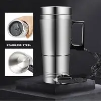 Generic Stainless Steel Car Electric Kettle Water Heater Mug 12V Heated Car Cigaratte Lighter Heating Cup 300ml