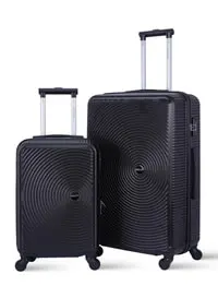 Parajohn 2-Pieces Hardside Travel Trolley Luggage Set, Black 20/28